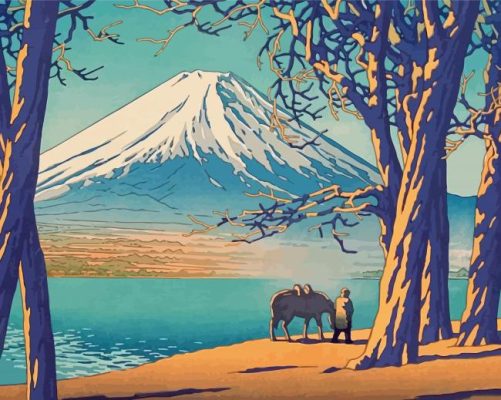 Kawase Hasui Lake Yamanaka Paint By Numbers