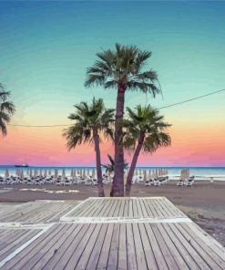 Larnaca Beach At Sunset Paint By Numbers