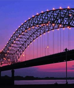 Memphis Bridge Sunset Paint By Numbers