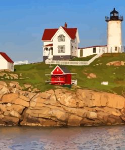 Nubble Lighthouse York Maine Paint By Numbers