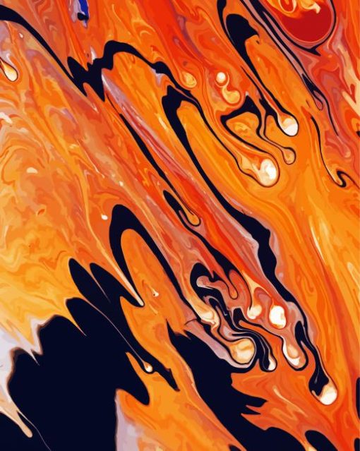 Orange Abstract Paint By Numbers