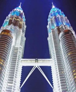 Petronas Twin Towers At Night Paint By Numbers