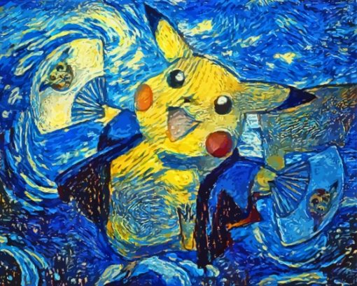 Pokemon Starry Night Anime Paint By Numbers