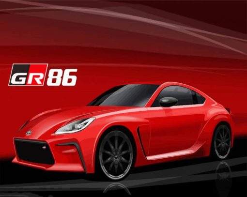 Red Gr 86 Toyota Car Paint By Numbers