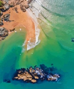 Salcombe Beach Overhead View Paint By Numbers