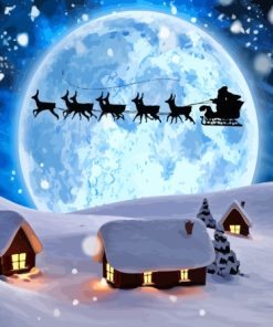 Santa Deer Christmas Moon Paint By Numbers