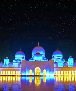 Sheikh Zayed Mosque At Night Paint By Numbers