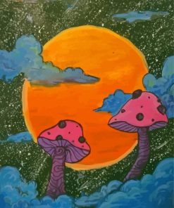 Space Mushrooms Art Paint By Numbers