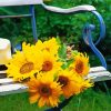 Sunflowers On A Garden Chair Paint By Numbers