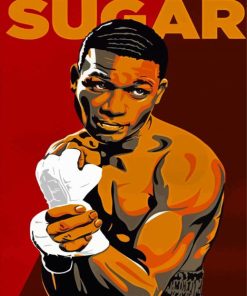 The Boxer Sugar Ray Robinson Illustration Poster Paint By Numbers