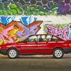 Vintage Red Audi 80 Car Paint By Numbers