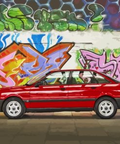 Vintage Red Audi 80 Car Paint By Numbers