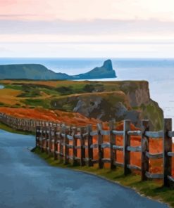 Worms Head Rhossili Bay Paint By Numbers