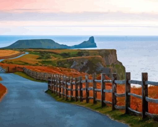 Worms Head Rhossili Bay Paint By Numbers