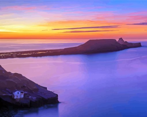 Worms Head At Sunset Paint By Numbers