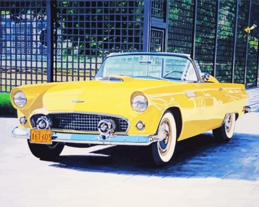 Yellow Thunderbird 1956 Ford Paint By Numbers