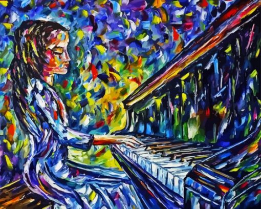 Abstract Woman Playing Piano Paint By Numbers