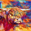 Aesthetic Abstract Highland Cattle Paint By Numbers