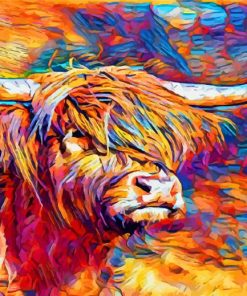 Aesthetic Abstract Highland Cattle Paint By Numbers