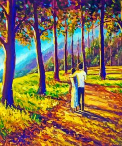 Aesthetic Couple Colorful Park Paint By Numbers