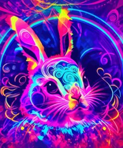 Aesthetic Neon Bunny Paint By Numbers