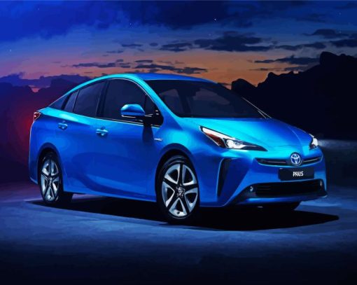 Blue Prius Paint By Numbers