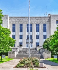 Brazoria Texas County Courthouse Paint By Numbers