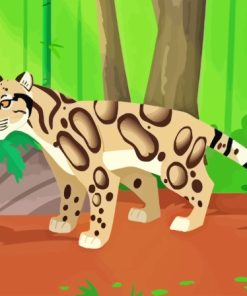 Cartoon Clouded Leopard Paint By Numbers