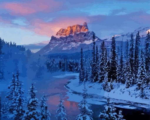 Castle Mountain Banff National Park Canada Paint By Numbers