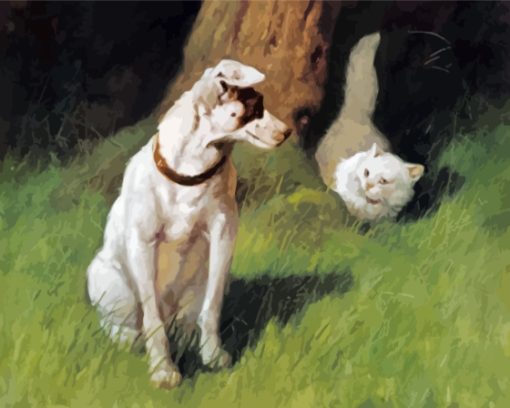 Cat And Jack Russell Art Paint By Numbers