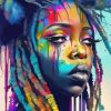 Colorful Lady With Dreadlocks Paint By Numbers