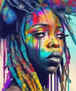 Colorful Lady With Dreadlocks Paint By Numbers