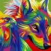 Colorful Wolf And Eagle Paint By Numbers