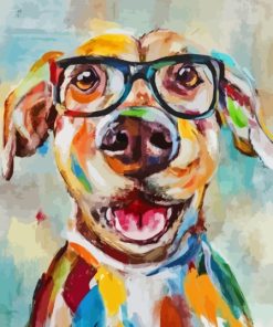 Cool Dog In Glasses Paint By Numbers