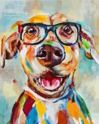 Cool Dog In Glasses Paint By Numbers