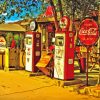 Gas Station Retro Route 66 Paint By Numbers