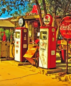 Gas Station Retro Route 66 Paint By Numbers