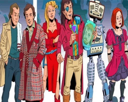 Hitchhiker's Guide To The Galaxy Cartoon Paint By Numbers