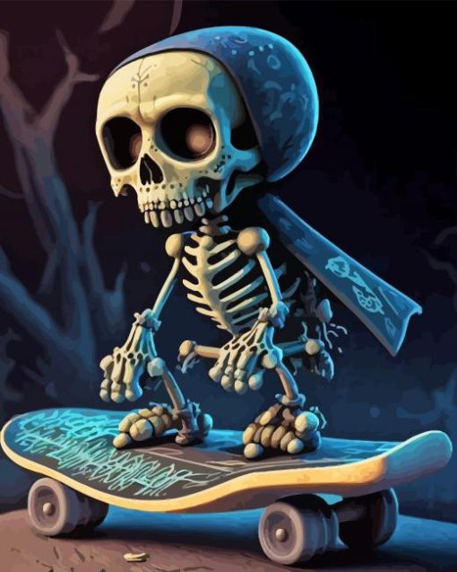 Mini Skater Skull Paint By Numbers