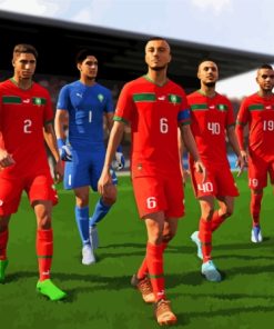 Moroccan Team In FIFA 23 Game Paint By Numbers