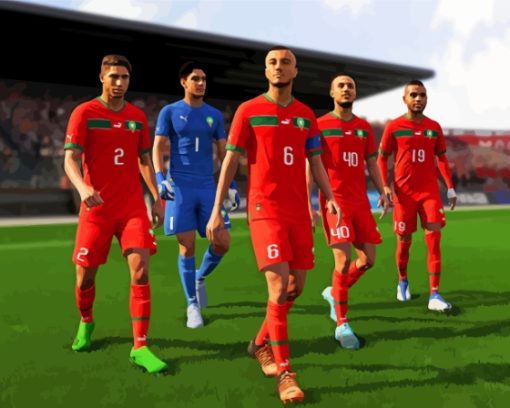 Moroccan Team In FIFA 23 Game Paint By Numbers