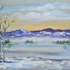 Snowy Winter Landscape Abstract Paint By Numbers