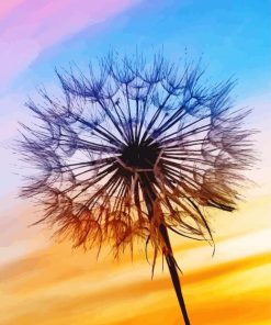 Sunset Dandelion Silhouette Paint By Numbers