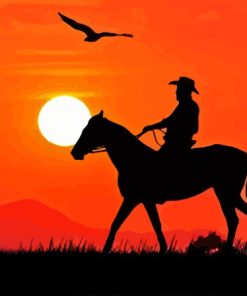 The Wild West Sunset Cowboy Paint By Numbers