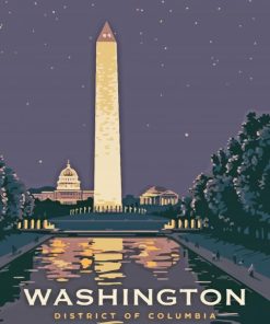 Washington Monument DC Poster Paint By Numbers