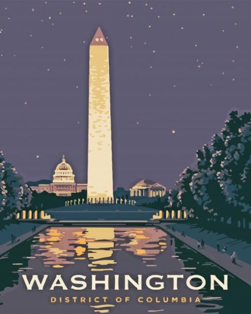 Washington Monument DC Poster Paint By Numbers