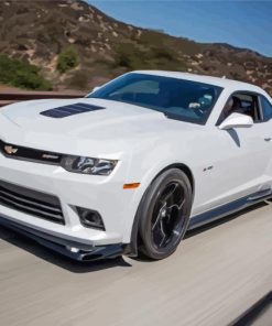 White Z28 Camaro Paint By Numbers