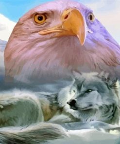 Wolf And Eagle Paint By Numbers