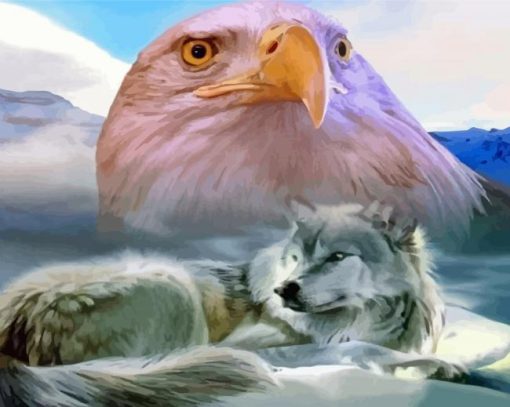 Wolf And Eagle Paint By Numbers