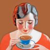 Woman Drinking Coffee Paint By Numbers